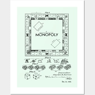 Monopoly Boardgamer Gift Patent Print Posters and Art